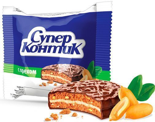 Печенье-сэндвич Konti Супер-Контик с орехом 50 г 