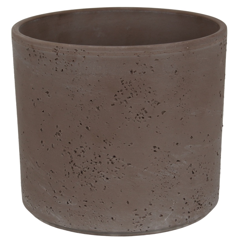 Кашпо кераміка PILLAR LAVA 21,6х18см круглий сіро-коричневий Spang (1026918)