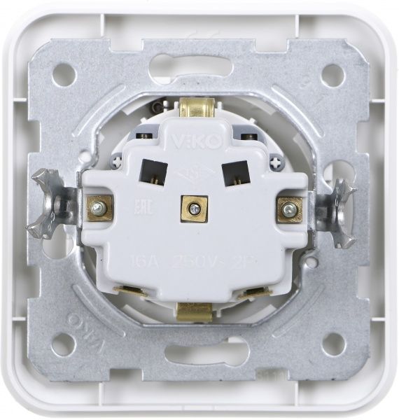 Розетка із заземленням Viko Rollina зі шторками з кришкою білий 90420012