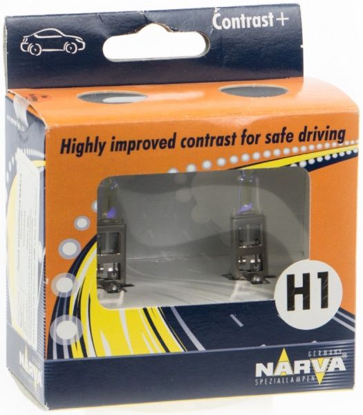Лампа галогенна Narva Contrast NV 48520 H1 P14.5s 12 В 55 Вт 2 шт