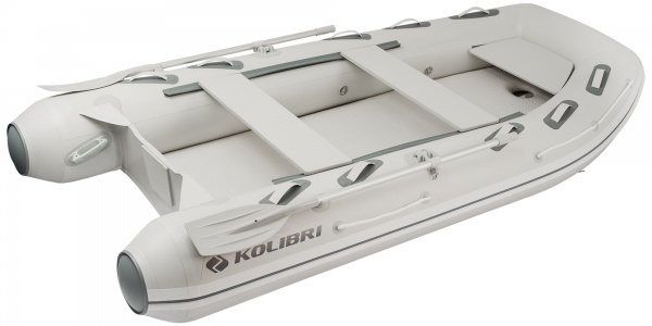 Човен надувний Kolibri KM 330 DXL. З алюмінієвим пайолом світло-сірий