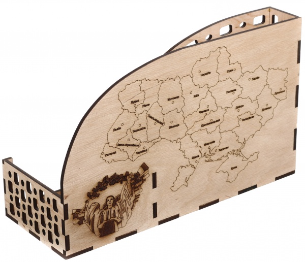 Органайзер настольный Моя страна 27,2x16,4x10,2 см с подставкой для телефона дерево Nice goods