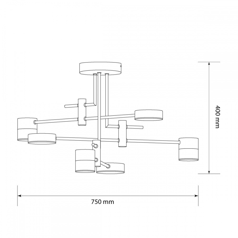 Люстра потолочная LED CONCEPT ASKE 7540 6x55 Вт бронза/черный