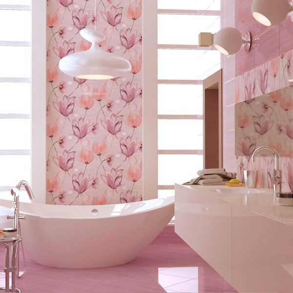 Декор Golden Tile Flora №1 розовий 1В5311 200х500 мм