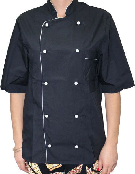 Костюм повара Lux-Form P01411 классический с коротким рукавом р. 52 черный