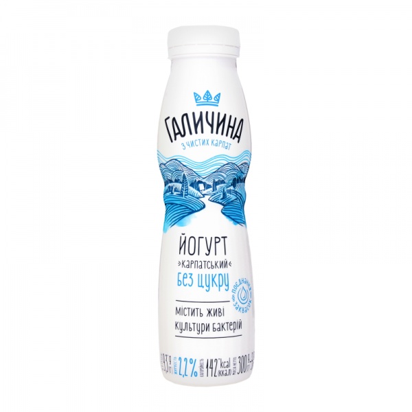 Йогурт Галичина Карпатський без цукру 2,2% 300 г 