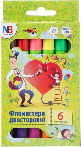 Фломастеры двухсторонние 6 шт 626-6 Nota Bene