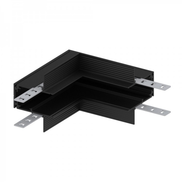 З'єднувач кутовий внутрішній для низьковольтного вбудованого шинопровода чорний Feron LD2005 