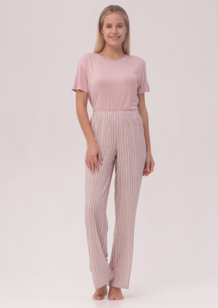 Штани домашні Roksana Nika №1325/67003 р. 46 рожевий із принтом