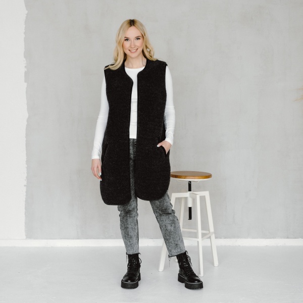 Жилет Flokati Pearl р. XXL/XXXL чорний