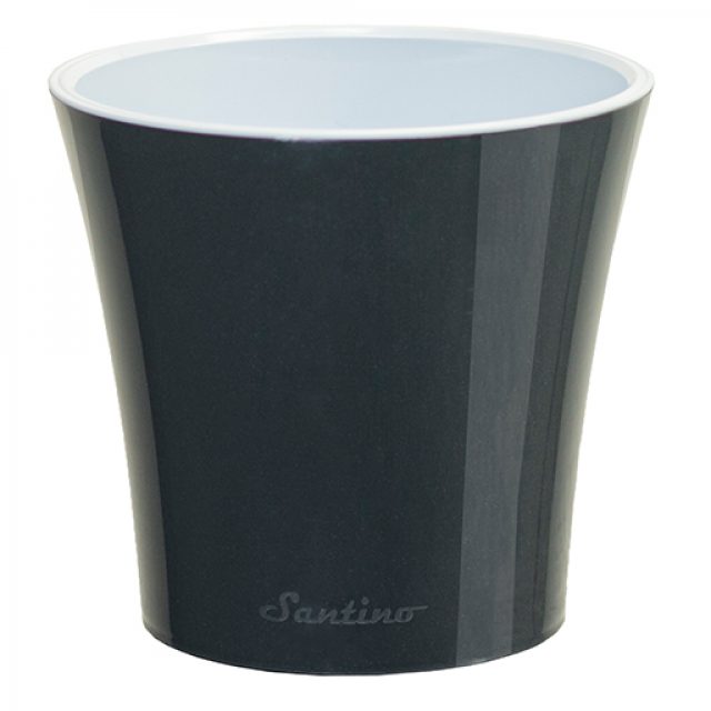 Вазон пластик Arte круглий антрацит із білим 5 л Santino (2016331)