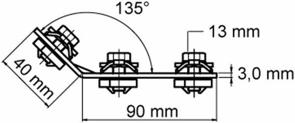 Кутник RapidRail 135° довгий-короткий