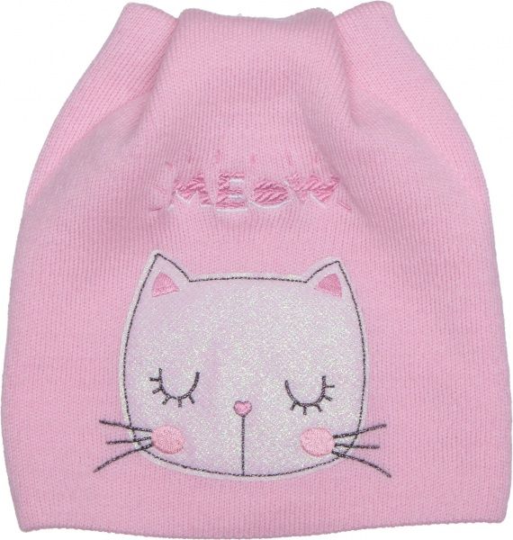 Шапочка дитяча для дівчинки Luna Kids р.50 бузковий із рожевим 2093к 