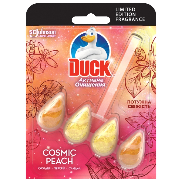 Блок с чистящим средством Туалетный утенок cosmic peach 