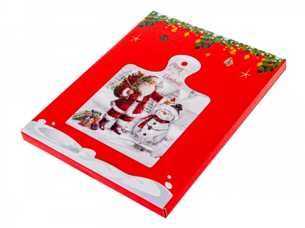 Дошка сервірувальна Новий рік. Дід Мороз зі сніговиком 858-0005 Lefard 