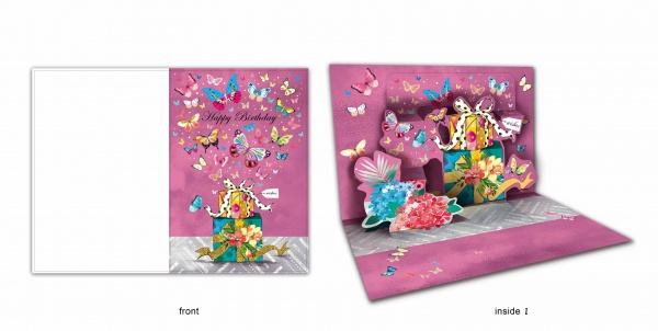 Листівка вітальна POP-UP з 3D-малюнком Подарунки та конвертом