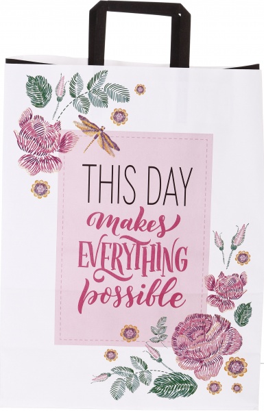 Пакет паперовий 320х150х420 білий з ручками