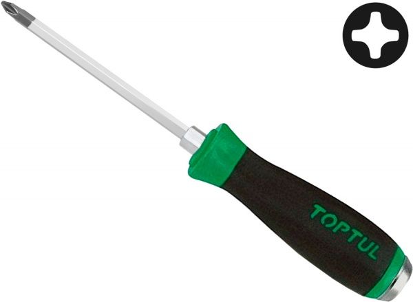 Набір викруток ударних Toptul 6 шт. (PH1x75, PH2x100, PH3x150, SL5,5x100, SL6,5x150, SL8x175) PH 1×175 мм GAAE0613