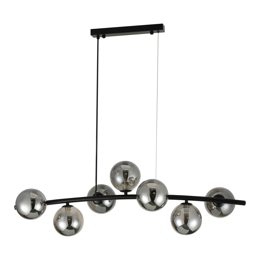 Люстра підвісна Miorro Sapori 930x280x900 мм 7x7 Вт G9 чорний хром 51-311-174
