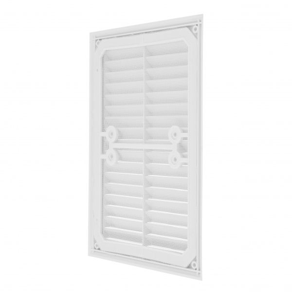 Гратка для вентиляції MiniMax з сіткою проти комах 265 х 190 мм (1105) пластик білий 