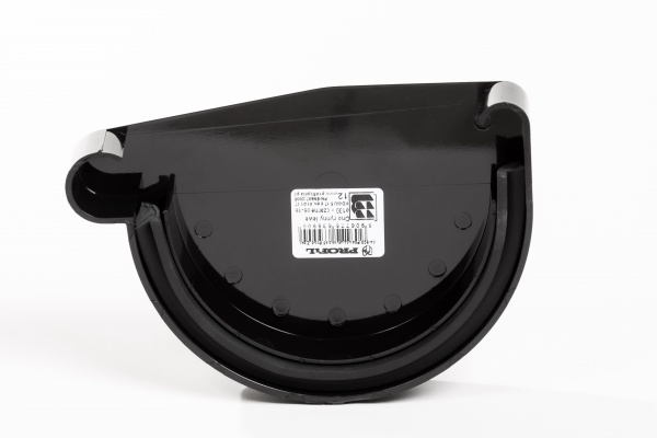 Заглушка желоба левая PROFiL 130 мм черный 