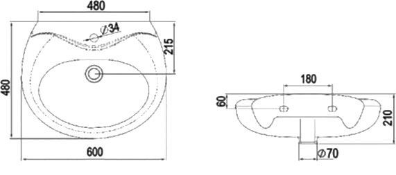Умывальник Керамин Палитра 60 голубой