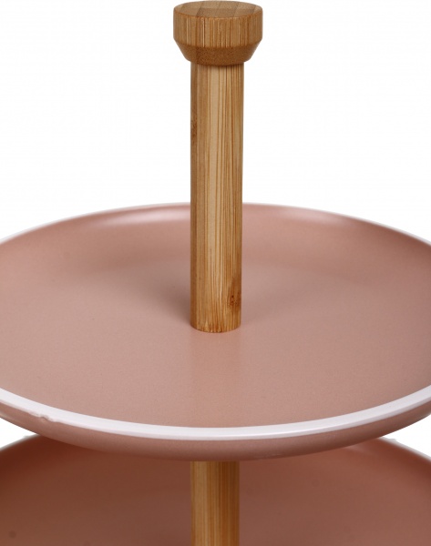 Фруктовниця 2-ярусна Н 24 см кораловий 134070 