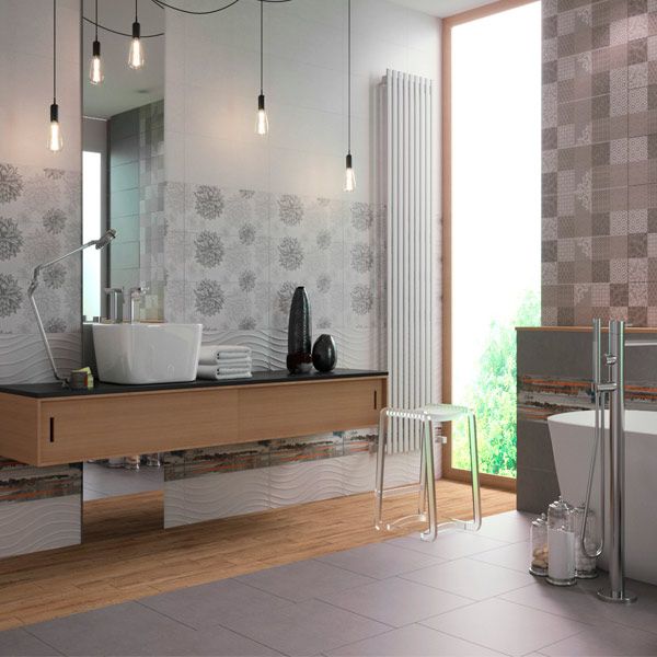 Плитка Golden Tile Osaka Wave рельєфний 522153 200x500 мм сірий 2 гатунок