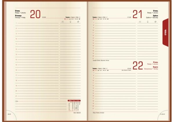 Дневник датированный 2021 Vivella А5 коричневый Optima O25230-07 