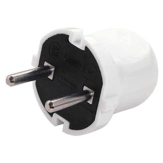 Вилка електрична Viko 90305400 без заземлення IP20 ABS-пластик білий