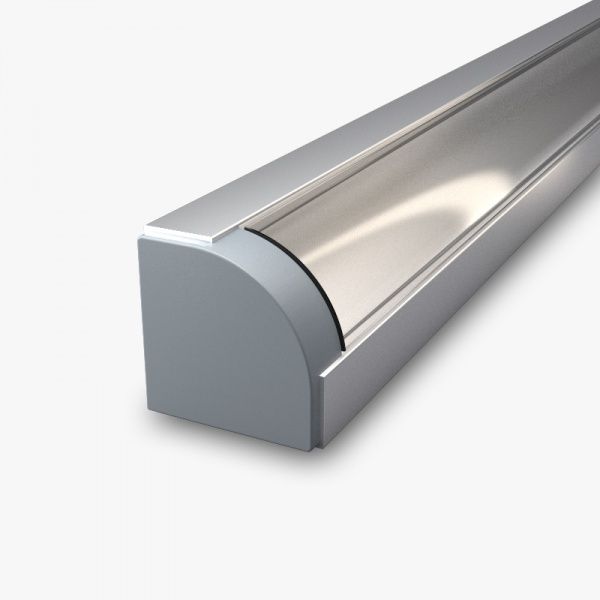 Профіль алюмінієвий АЛЮПРО ПАК-0051/AS кутовий анодований з прозорою лінзою і 2 заглушками 200 см