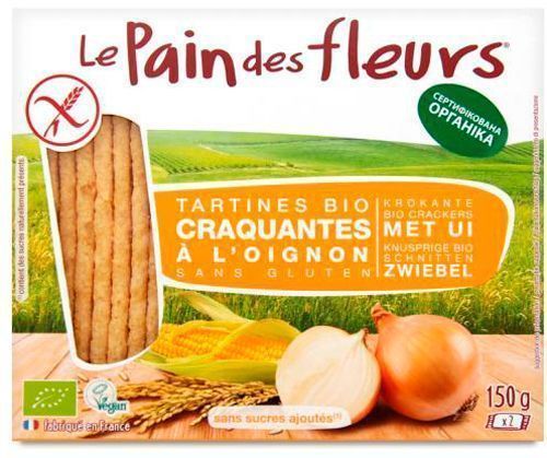 Хлібці Le Paindes Fleurs з цибулею органічні безглютенові