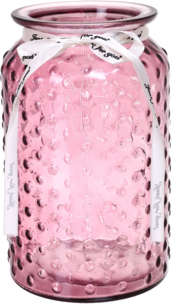 Ваза скляна рожева Crystal Alison 18 см YIWU