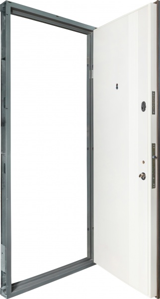 Двері вхідні Revolut Doors В-413 модель172 графіт матовий / біла шагрень 2040x840 мм праві