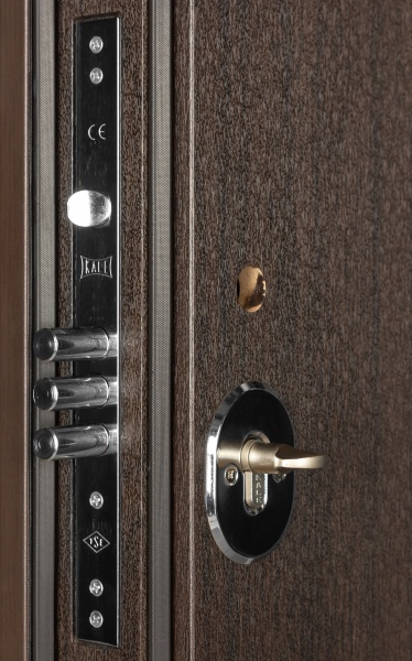 Дверь входная Булат Термо House-705 стеклопакет венге темный 2050x950 мм левая