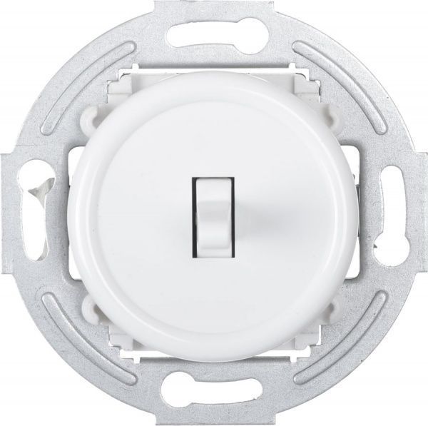 Механізм вимикача прохідний одноклавішний UP! (Underprice) Retro без підсвітки білий HSN-SWP.H1G1W2-WH