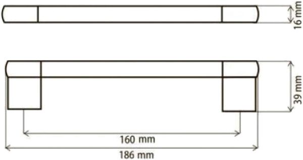 Меблева ручка UA 06/COO/08 160 мм матовий хром DC