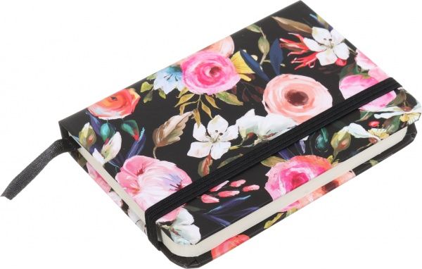 Блокнот Летние цветы 10,5x7,5 см черный