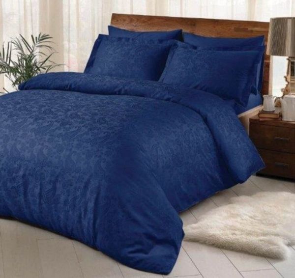 Комплект постільної білизни євро темно-синій Domikus 