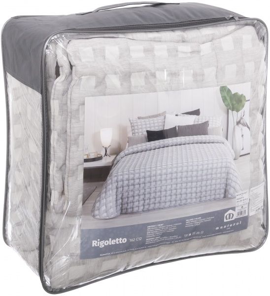 Покрывало Rigoletto 162/12 с двумя наволочками 235x260 см Manterol серый 