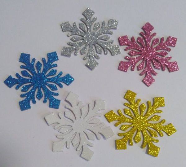 Декоративное изделие Снежинка 7 см 10 шт. 125147 Діамантові ручки