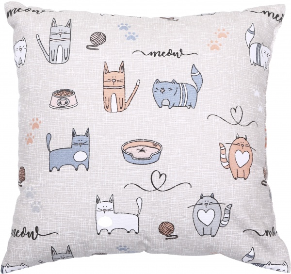 Подушка декоративна Кіт на кухні 40x40 см бежевий Homeline 