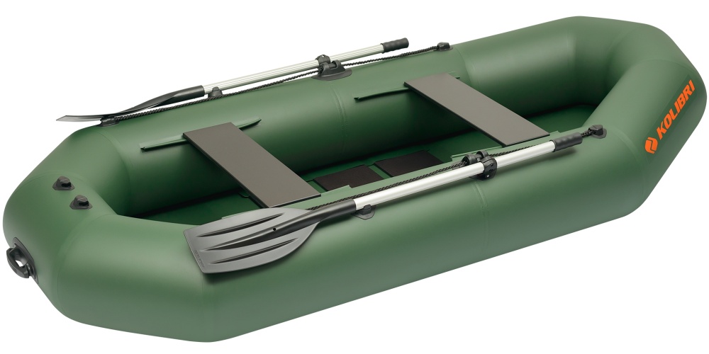 Човен надувний Kolibri гребний K-290T.01.01 з пайолом слань-килимок зелений