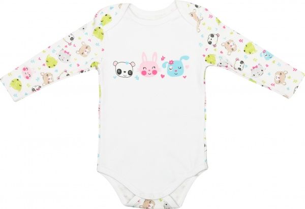 Боди Фламинго (2 шт.) р.74 белый с принтом 112-222 