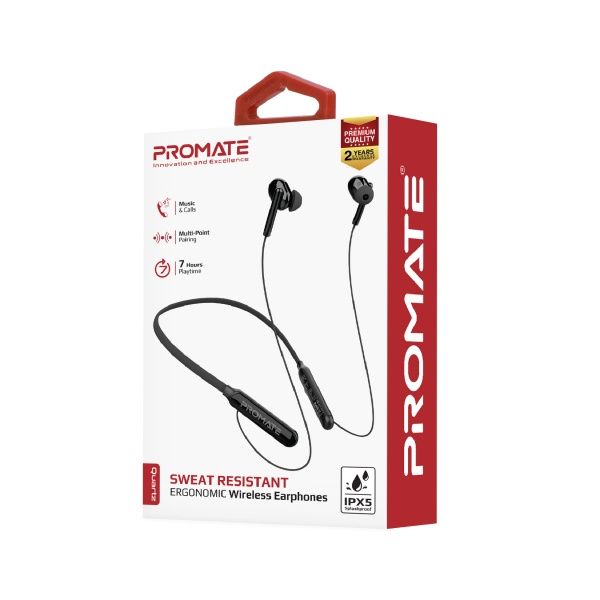 Наушники Promate Quartz Bluetooth 5 IPX5 black (quartz.black) 