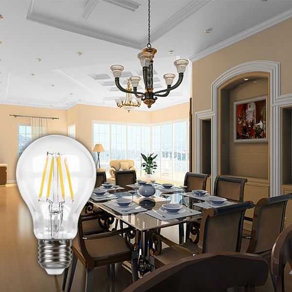 Лампа світлодіодна LightMaster FIL Deco A60 6 Вт E27 2700 К 220 В прозора LB-656 