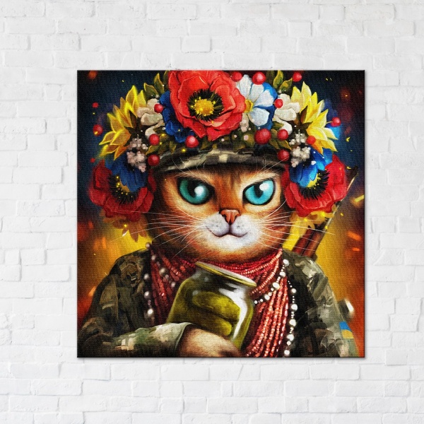 Постер Кошка Защитница ©Марианна Пащук 40x40 см Brushme 
