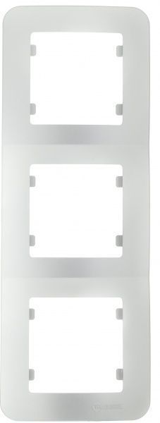 Рамка трехместная Makel Lillium Natural вертикальная серебристый