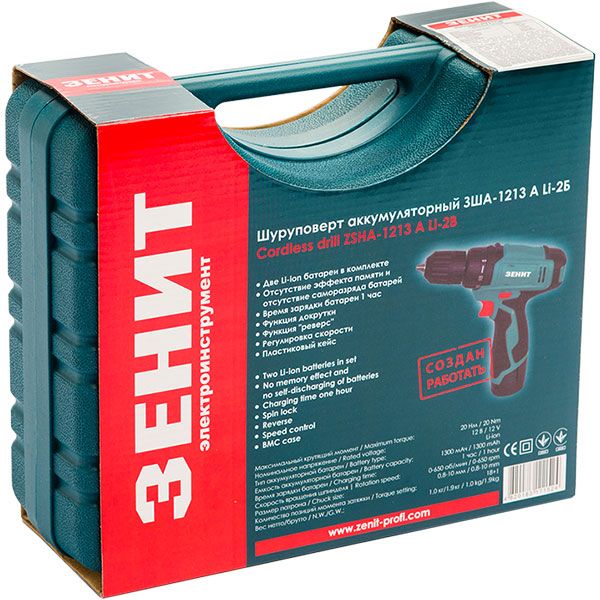 Шуруповерт акумуляторний Зенит ЗША-1213 А Li-2Б 843859