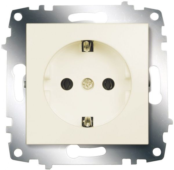 Розетка с заземлением ABB Cosmo без шторок кремовый 619-010300-217